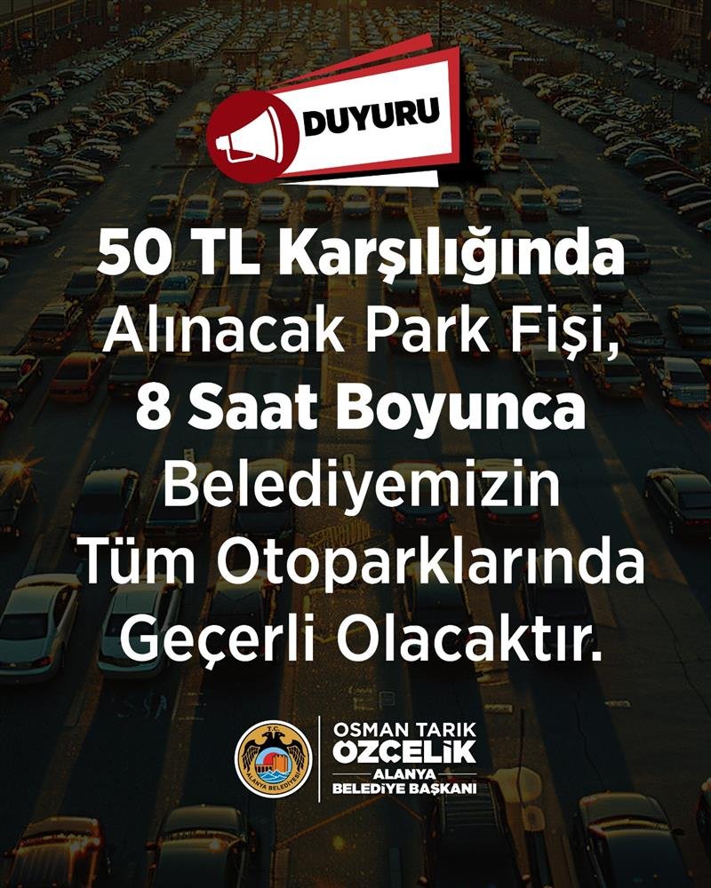 Alanya belediyesi’nden farklı noktalarda tek otopark ücreti